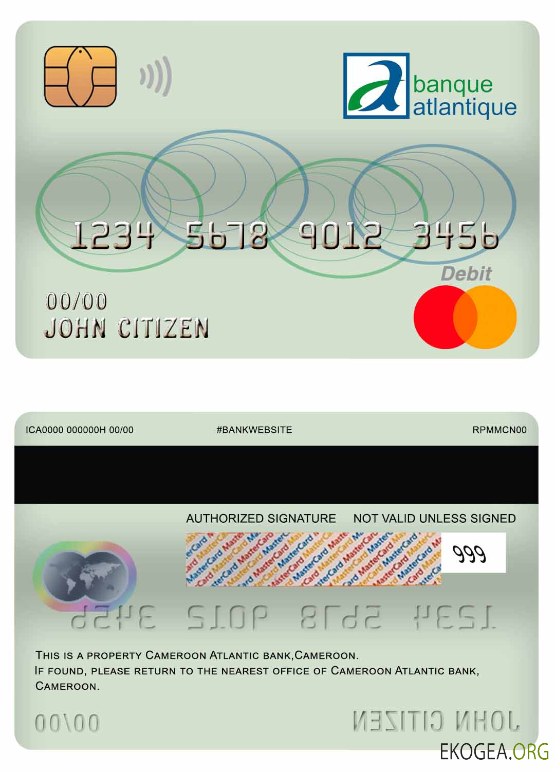 Carte de débit mastercard de la banque atlantique du Cameroun